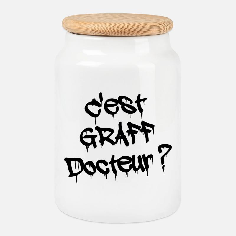 IST ES GRAFFITI, DOKTOR? - Keksdose mit Holzdeckel - Weiß