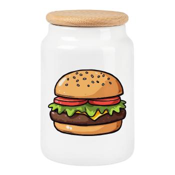 Hamburger - Keksdose mit Holzdeckel - Weiß - Vorne