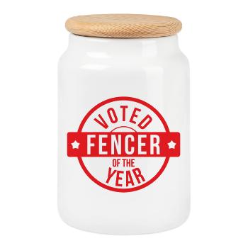Blason Fencing The Best Escrime Vintage - Boîte à biscuits avec couvercle en bois - blanc - Devant