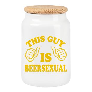 This Guy Is Beersexual - Keksdose mit Holzdeckel - Weiß - Vorne