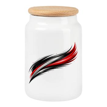 Design sportif du maillot Effet dynamique - Boîte à biscuits avec couvercle en bois - blanc - Devant