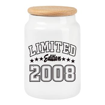 Édition limitée 2008 College Vintage Anniversaire - Boîte à biscuits avec couvercle en bois - blanc - Devant