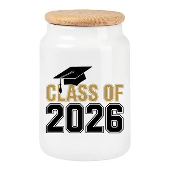 Class of 2026 Graduation T-Shirt – Funny / Proud - Cookie Jar with Wooden Lid - white - Front