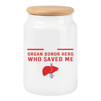 Liver Organ Donor Liver Donation Organ Donor - Cookie Jar with Wooden Lid - white - Front