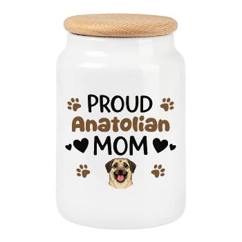 Fière mère anatolie, chien berger anatolien - Boîte à biscuits avec couvercle en bois - blanc - Devant