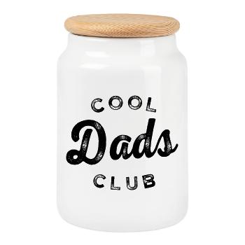 Club vintage des papas cool - Boîte à biscuits avec couvercle en bois - blanc - Devant