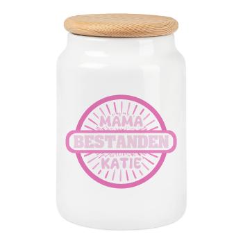 name Katie - Cookie Jar with Wooden Lid - white - Front