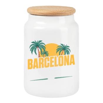 Barcelona Party Crew - Cookie Jar with Wooden Lid - white - Front