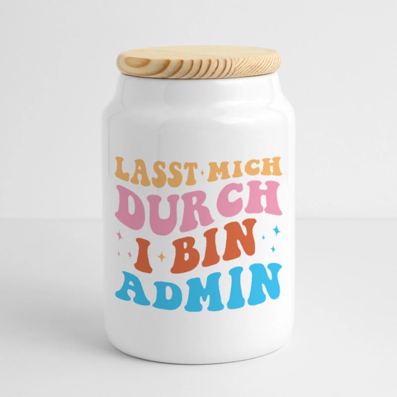 Lass Mich Durch Admin Retro Techniker Administrato Keksdose mit Holzdeckel