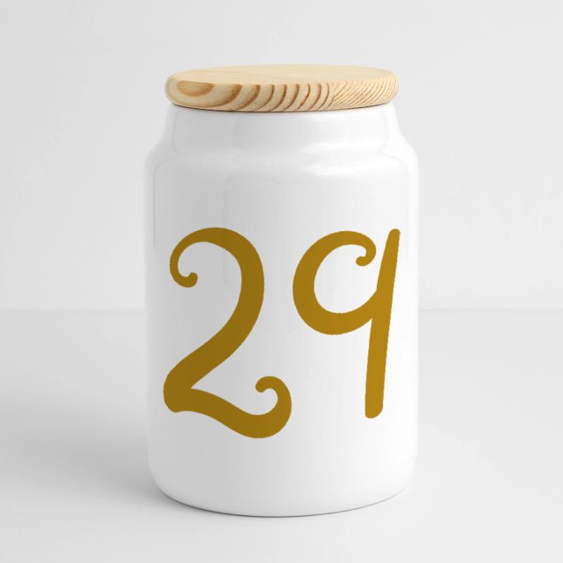 29 Cookie Jar with Wooden Lid