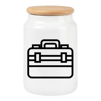 boîte à outils - Boîte à biscuits avec couvercle en bois - blanc - Devant
