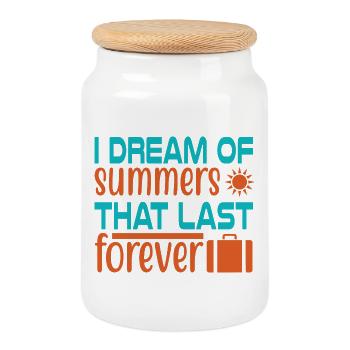Dream of summer forever - Keksdose mit Holzdeckel - Weiß - Vorne