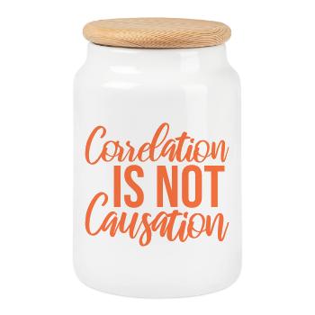 Correlation Is Not Causation Nerd Wissenschaft - Keksdose mit Holzdeckel - Weiß - Vorne