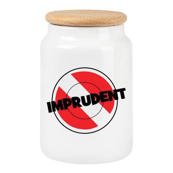 reckless - Cookie Jar with Wooden Lid - white - Front