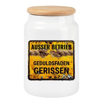 Außer Betrieb Geduld - Keksdose mit Holzdeckel - Weiß - Vorne