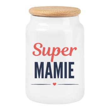 Humour Mamie Cadeau Grand-Mère Original - Boîte à biscuits avec couvercle en bois - blanc - Devant