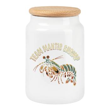 Team Mantisshrimp - Cookie Jar with Wooden Lid - white - Front