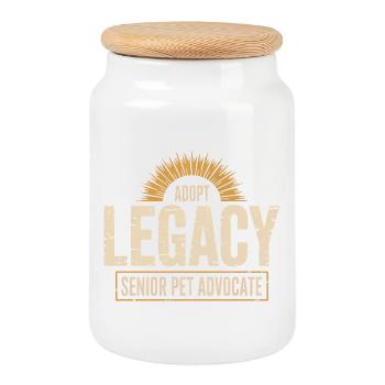 Adoptez des animaux seniors héritage - Boîte à biscuits avec couvercle en bois - blanc - Devant