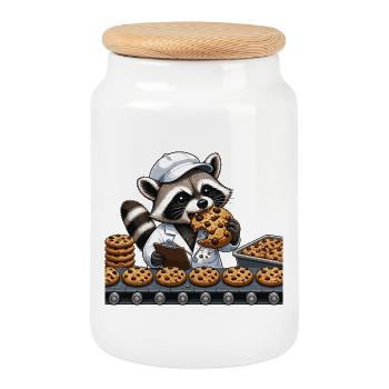 Cookies Chef Laveur - Boîte à biscuits avec couvercle en bois - blanc - Devant