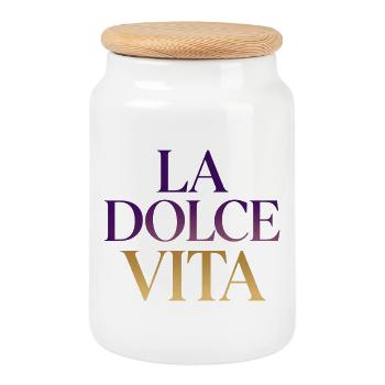 La Dolce Vita Gradient - Keksdose mit Holzdeckel - Weiß - Vorne