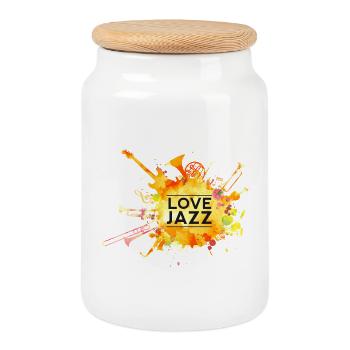Musique jazz Musique Concert Fanfare à vent Fanfare - Boîte à biscuits avec couvercle en bois - blanc - Devant