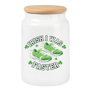 Irlandais J’étais plus rapide - Boîte à biscuits avec couvercle en bois - blanc - Devant