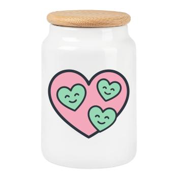  Herz Drei Kinder Mama Dreifache Mutter Liebe - Keksdose mit Holzdeckel - Weiß - Vorne