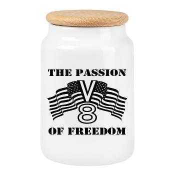 V8,Muscle-Car,Werkstatt,Garage,Auto,Freedom(25) - Keksdose mit Holzdeckel - Weiß - Vorne