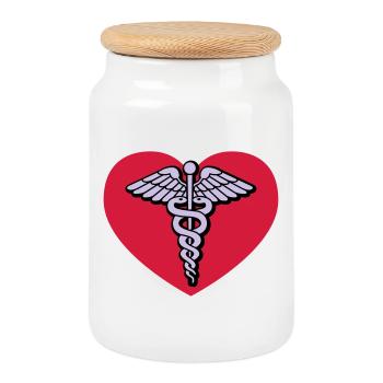 Doctor of love - Cookie Jar with Wooden Lid - white - Front