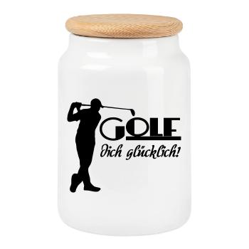 Golf Golfer Sport Sportler Spruch Geschenk - Keksdose mit Holzdeckel - Weiß - Vorne