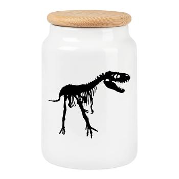 Dinosaur - Keksdose mit Holzdeckel - Weiß - Vorne