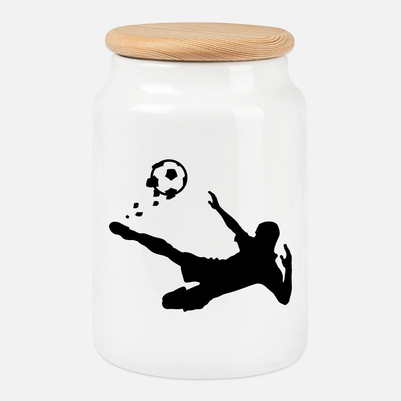Fußball - Keksdose mit Holzdeckel - Weiß
