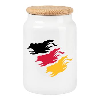 Conception Allemagne - Boîte à biscuits avec couvercle en bois - blanc - Devant