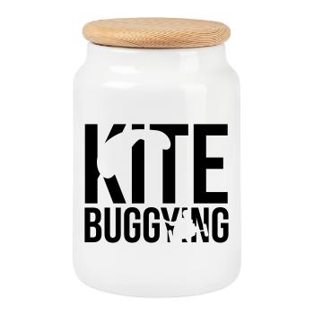 kitebuggying - Keksdose mit Holzdeckel - Weiß - Vorne