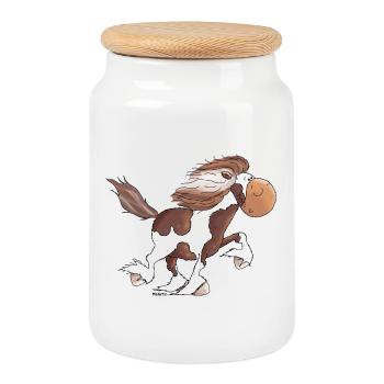Cheval Islandais – Chevaux Islandais - Boîte à biscuits avec couvercle en bois - blanc - Devant