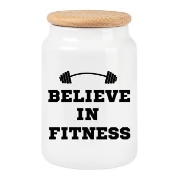 culturiste, musculation,fitness,entraînement,bête - Boîte à biscuits avec couvercle en bois - blanc - Devant