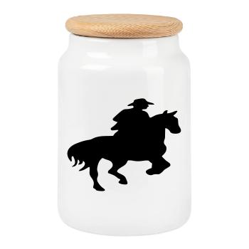 Cowboy Wilder Westen - Keksdose mit Holzdeckel - Weiß - Vorne