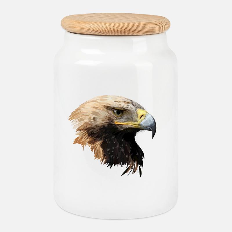 Adler - Keksdose mit Holzdeckel - Weiß