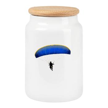 paragliding - Boîte à biscuits avec couvercle en bois - blanc - Devant