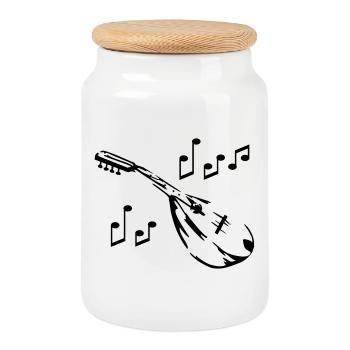 mandoline - Boîte à biscuits avec couvercle en bois - blanc - Devant
