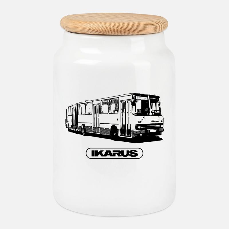 IKARUS 280 - Bus - Omnibus - Keksdose mit Holzdeckel - Weiß