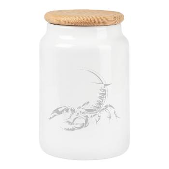 Scorpio illustration drawing SKizze symbol icon - Cookie Jar with Wooden Lid - white - Front