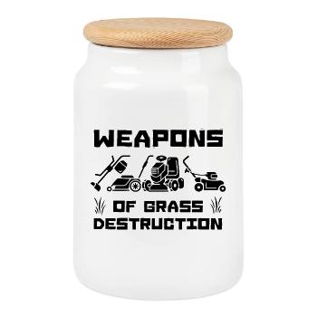Weapons of Grass Destruction - Cookie Jar with Wooden Lid - white - Front