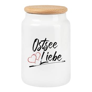 Ostsee Liebe - Keksdose mit Holzdeckel - Weiß - Vorne