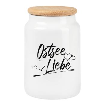Ostsee Liebe - Keksdose mit Holzdeckel - Weiß - Vorne