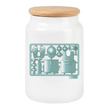 Kit pétanque et apéro - Boîte à biscuits avec couvercle en bois - blanc - Devant