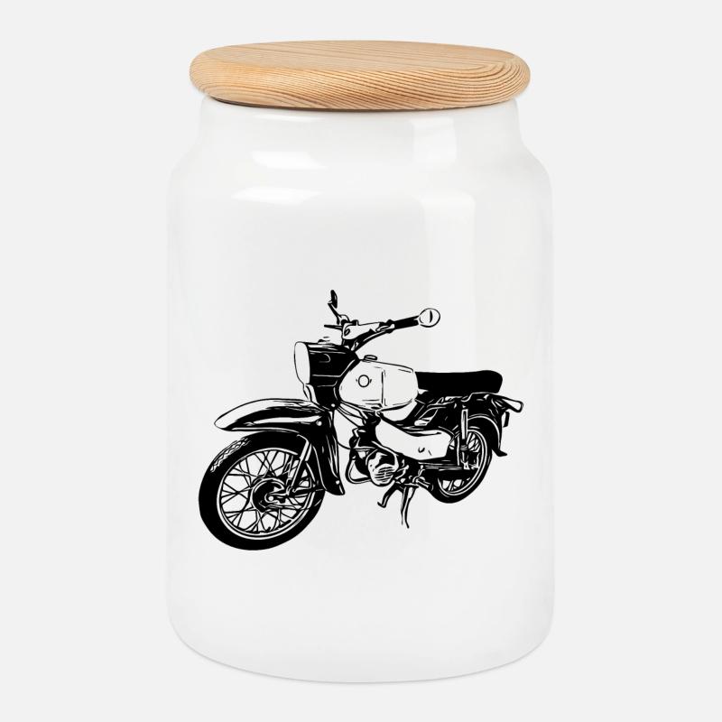 Simson Habicht - Keksdose mit Holzdeckel - Weiß