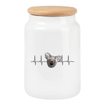 Koala Heart Love Australia Animal Welfare Animals - Cookie Jar with Wooden Lid - white - Front