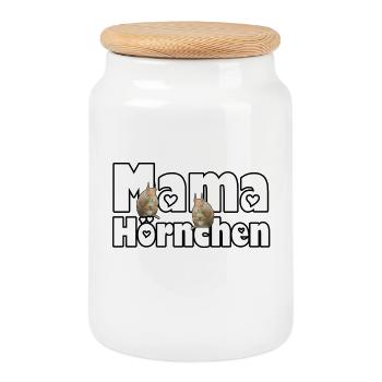 Mama Eichhörnchen Mutter Tier Muttertag Spruch - Keksdose mit Holzdeckel - Weiß - Vorne