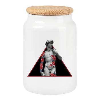 David Rose Tattoo - Cookie Jar with Wooden Lid - white - Front